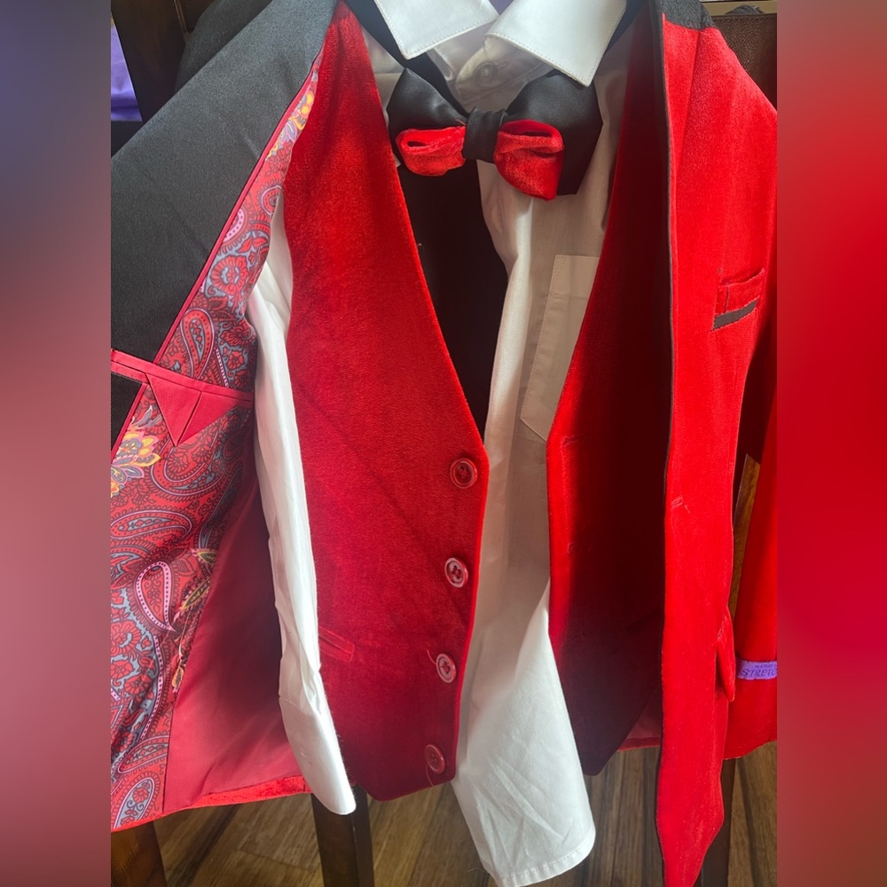 Red Velvet Dress Suit Size 5